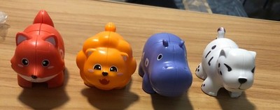 Plastic Animal Toy lot of 4. Interchangeable with Brand New Spinner.