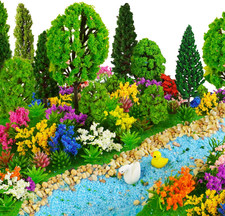 Mixed Model Trees Set - 50 Pieces for Diorama, Miniature Scenery, and Crafts