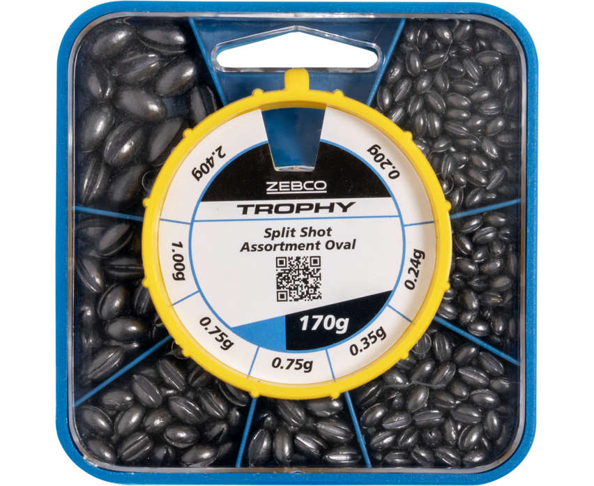Zebco Trophy Oval Split Shot Assortment 170g