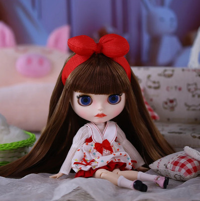 Neo Blythe Doll with Clothes Shoes Brown Hair Matte Face Collectibles Toys Gifts