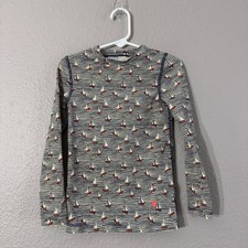 Crewcuts Boy's Size 4-5 Blue Sailboat Striped UPF 50 Rash Guard