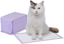 Amazon Basics Cat Litters Pee Pads, 20 20 Count Pack of 1 , Purple and White