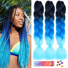 BouGPeng Extension per Treccine Africane 3 Pezzi 24''Kanekalon Treccia Capelli 1