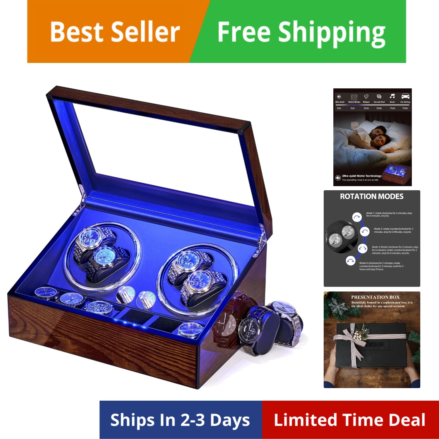 Watch Winders for Automatic Watches, Automatic Watch Winder Box Watch Spinner...