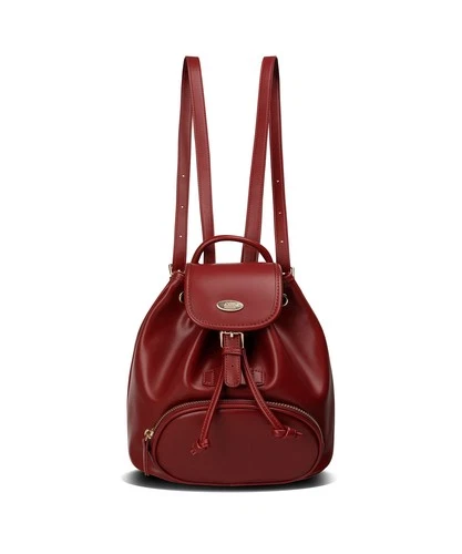 CODEGRAPHY Faux Leather Mini Backpack Dark Red - product listing photo