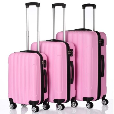 20 24 28'' 3pcs Luggage Travel Organizer Bag ABS Trolley Suitcase TSA Lock Colors