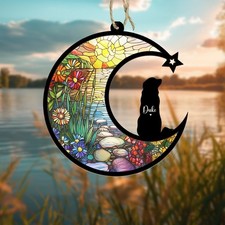 Personalized Dog Memorial Suncatcher, Custom Dog Loss Sympathy Window Hanging