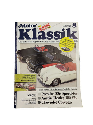 Motor Klassik 8 von 1987 - Austin Healey Sprite Porsche 356 Speedster 100 Six