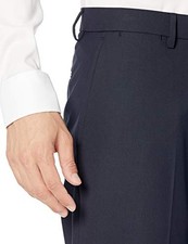 AMAZON ESSENTIALS MENS CLASSIC WRINKLE RESISTANT DRESS PANTS NAVY 34W X 30L