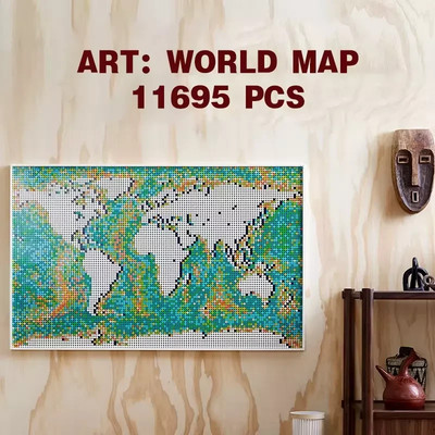 T M  NEW* UNBRANDED MOC 31203 World Map Building Blocks Set Art Gift