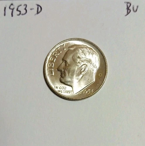1953 D Roosevelt Dime BU 90% Silver Denver Mint