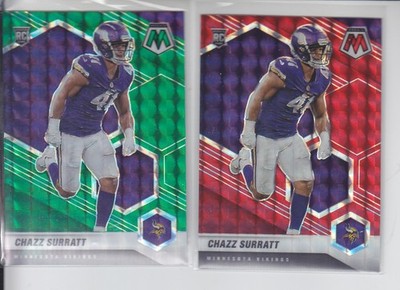 2 - 2021 Mosaic CHAZZ SURATT RC True Red Prizm + Green Vikings #368