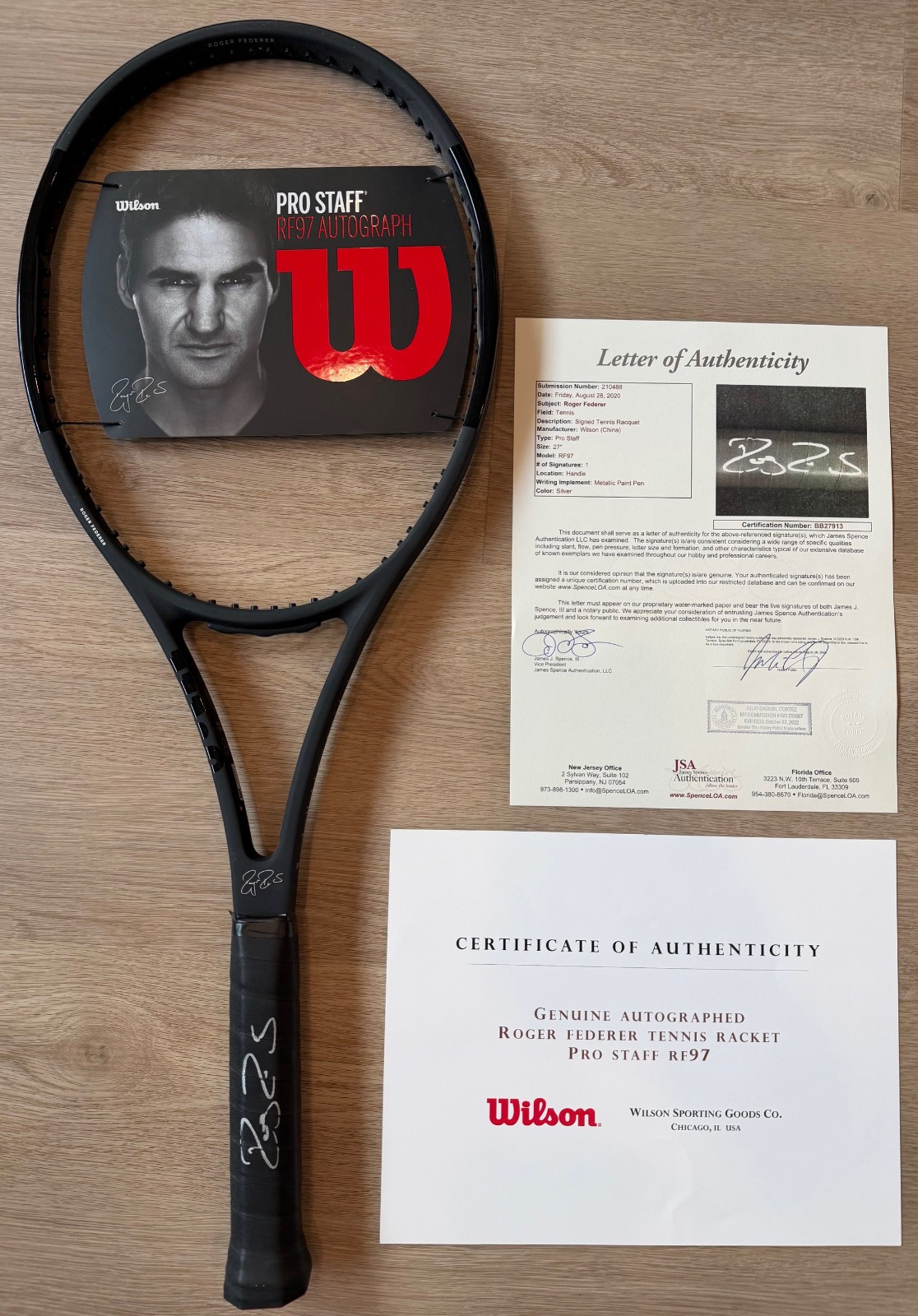 Roger Federer Signed Wilson Pro Staff RF97 Autograph Racket JSA LOA Wilson COA