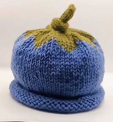 Süße Mütze blaubeer Baby/Kleinkind 9-18 Monate ca. handgestrickt neu