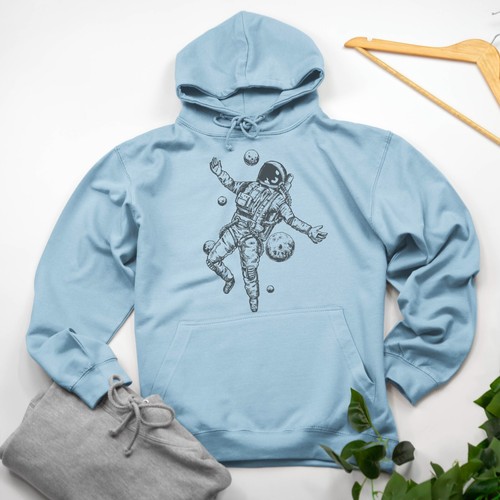 Astronaut Ink Drawing Style Hoodie Various Size & Colours - Picture 11 of 18