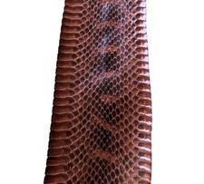 Unbleached Exotic Snake Skin w/Natural Mark Snakeskin Leather Glossy Brown