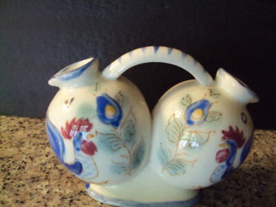 Vintage Nasco Oil and Vinegar Bottle Hand Painted Chicken Design        ID:45974