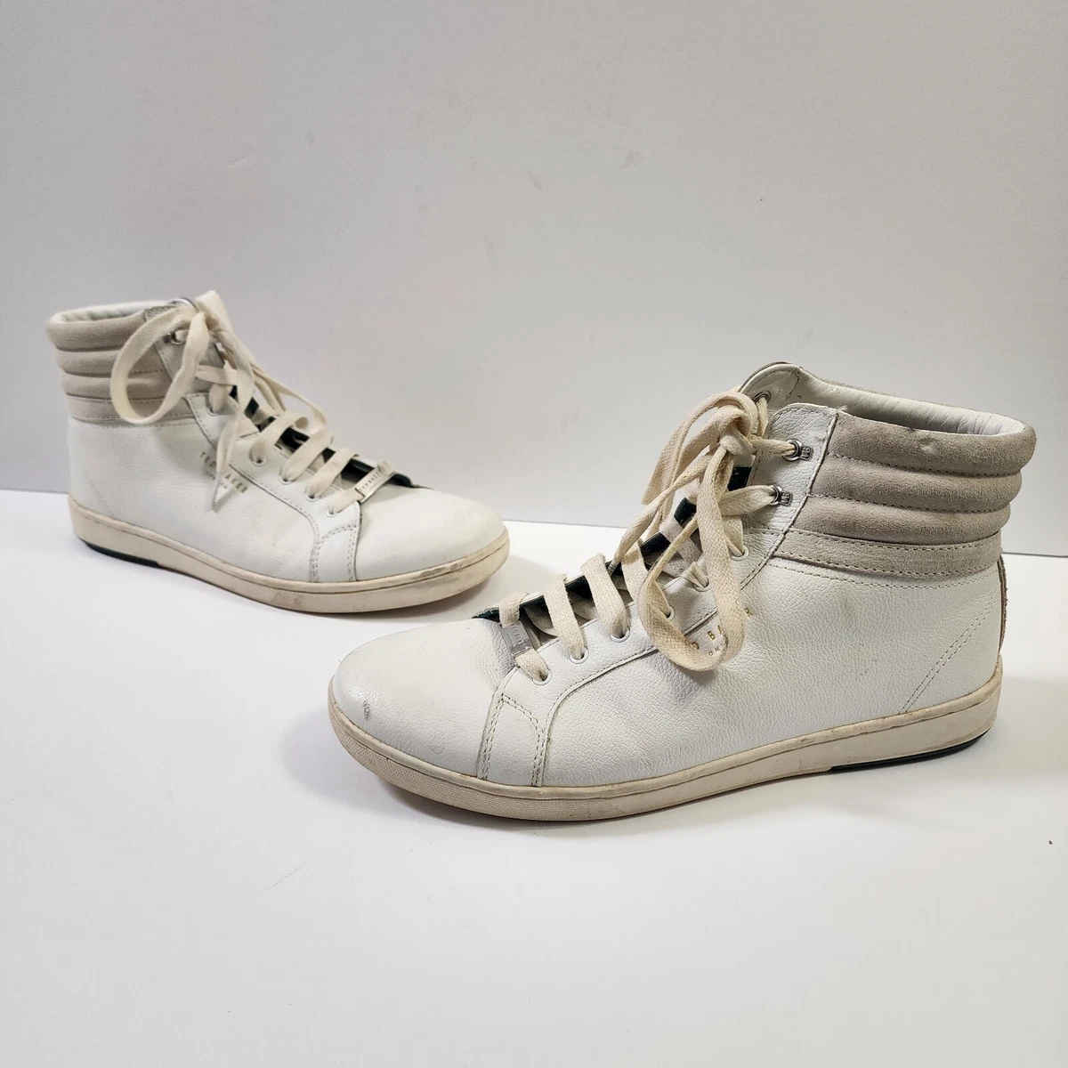 Ted Baker Mens 13 White Leather High Top Sneakers Amazon.com | Ted Baker Men main image 2