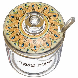 Rosh HaShanah Acrylic Honey Dish with Spoon - Jewish New ...