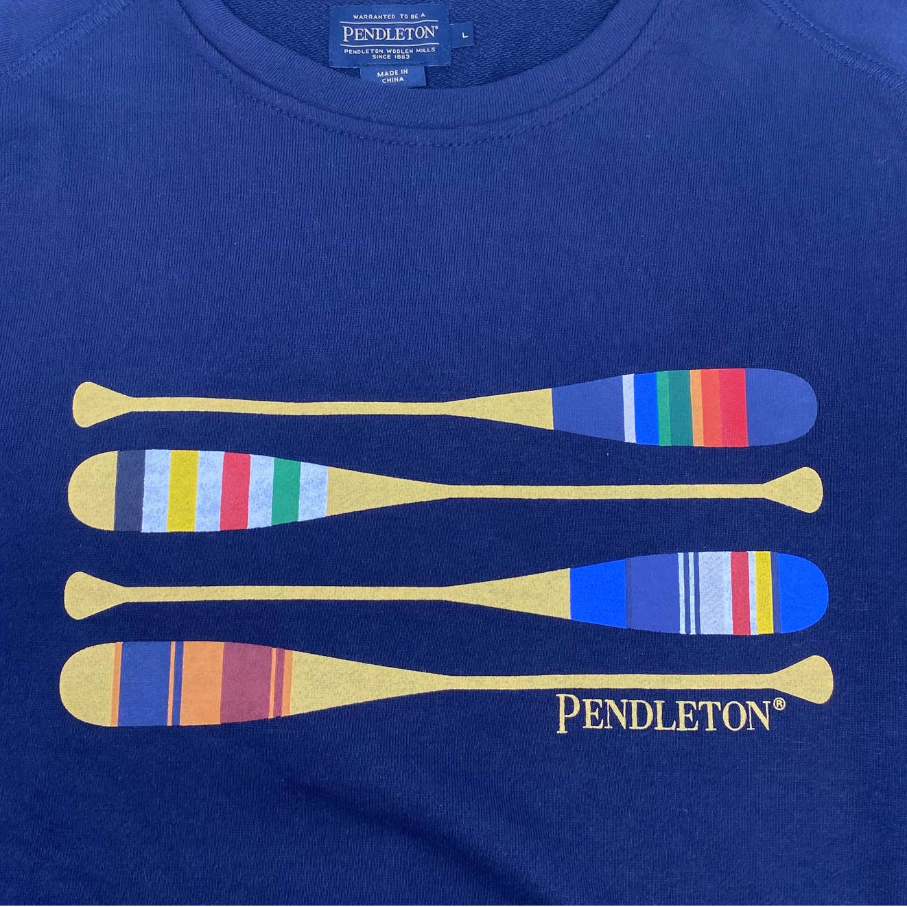 Pendleton Large Navy Blue Pullover Long Sleeve Po… - image 1