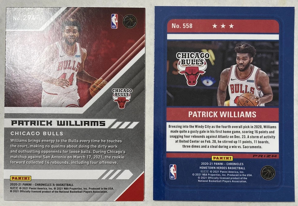 2022 Patrick Williams XR Cracked Ice Fanatics Hometown Hero’s Bronze Prizm SP RC - Image 4 of 4