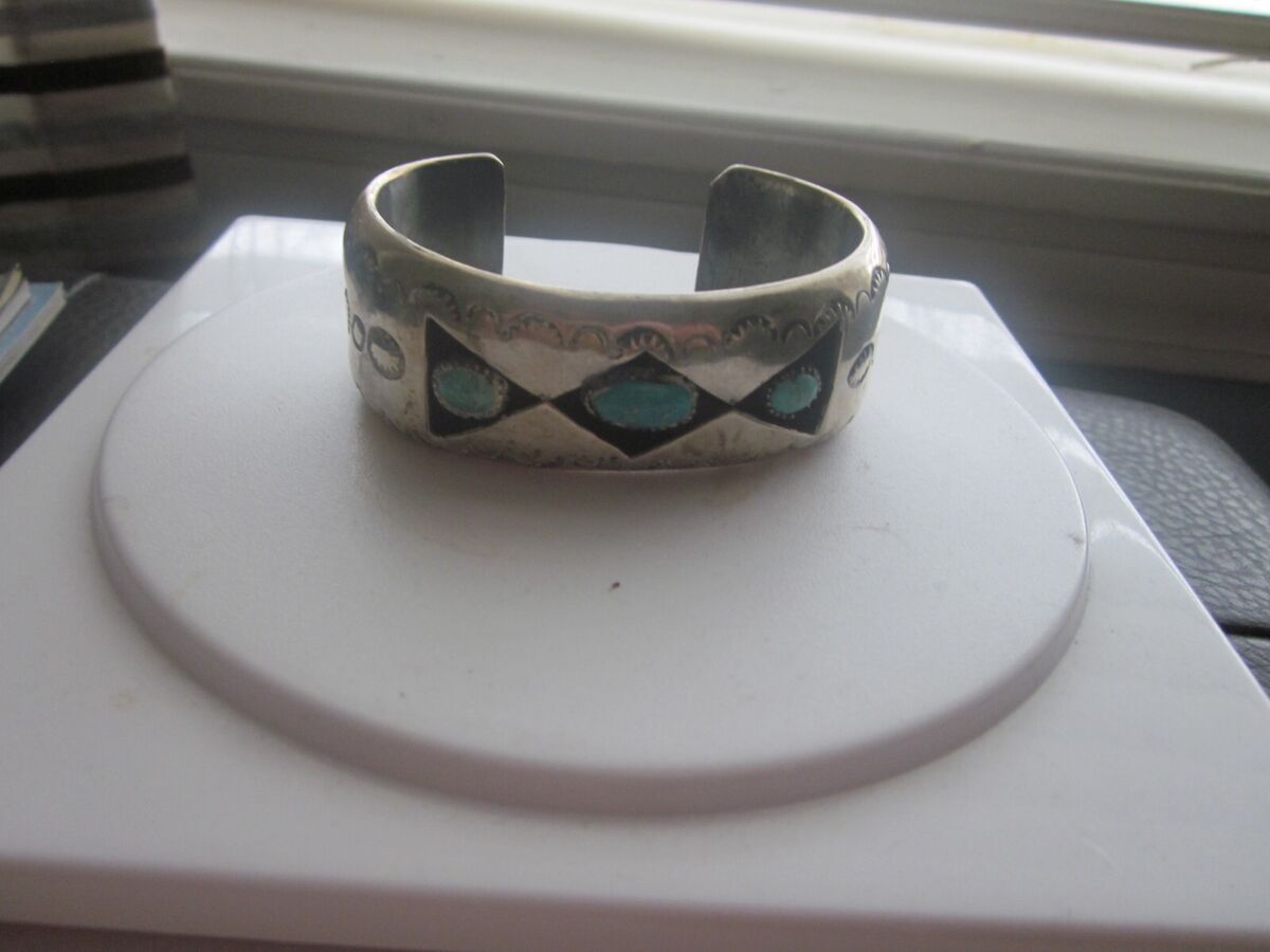 Superb Vintage Native American Navajo Shadow Turquoise Sterling Silver Bracelet Cuff Old Superb Vintage Native American Navajo Shadow Turquoise Sterling Silver Bracelet Cuff Old