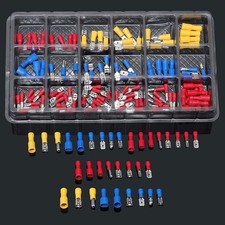 120 Assorted Insulated Electrical Wire Terminal Crimp Connector Spade Kits Set