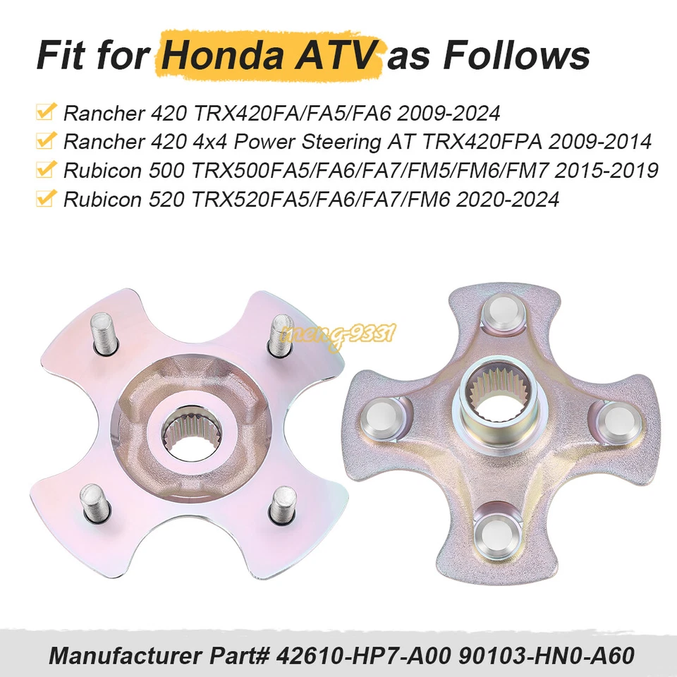 2 piezas bujes de rueda trasera para Honda Foreman Rubicon 500 TRX500FA TRX500FM 2015-2019 Foto 4 de 4