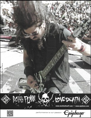 Machine Head Robb Flynn Signature Epiphone Love/Death Flying V guitar ad print