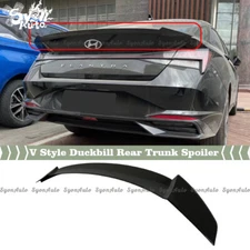 FITS 2021+ HYUNDAI ELANTRA GLOSSY BLACK V STYLE DUCKBILL REAR TRUNK SPOILER WING