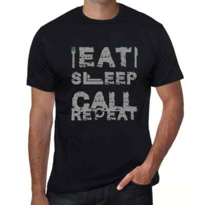 Herren Grafik T-Shirt Essen Schlafen Rufen Wiederholen   Eat Sleep Call Repeat