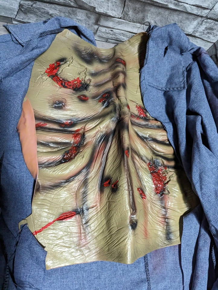 Rubies Adult Walking Dead Decomposed Zombie Halloween Costume Shirt w/Chest Prop - Image 3 of 4
