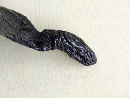 Black Cobra Snake Skin with Head Snakeskin Taxidermy Hide Leather Craft Supply - Picture 4 of 7