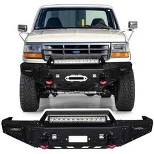 Vijay Steel Front Bumper With Led Lights And D-rings For 1992-1996 Ford Bronco