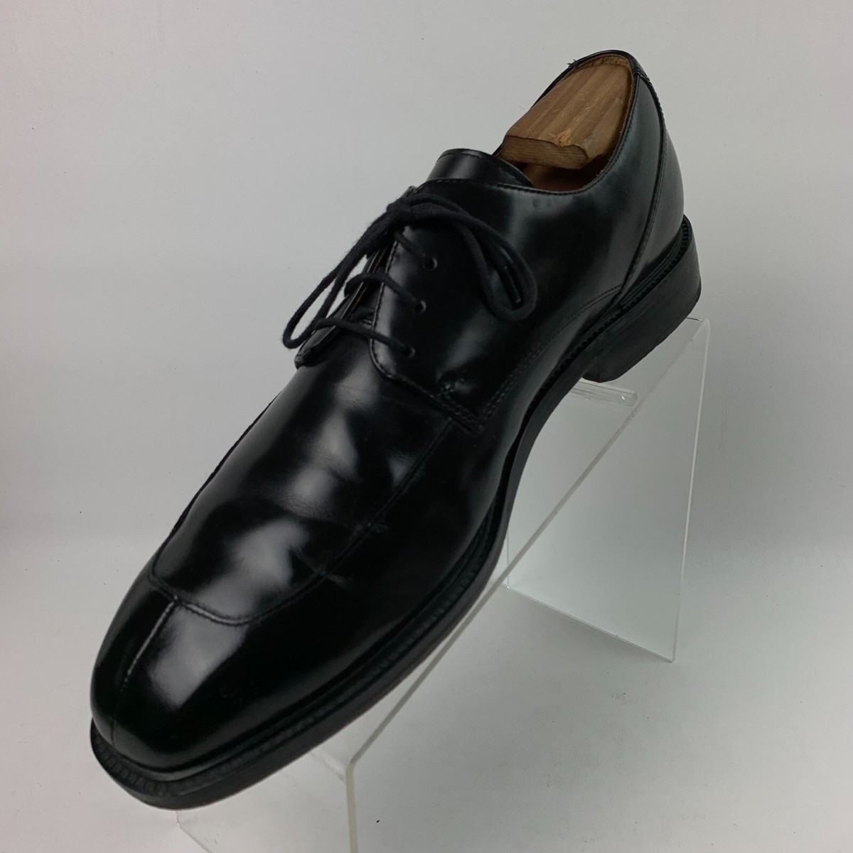 Rockport Oxford Black Leather Apron Split Toe Lace Up Shoes  display picture 1