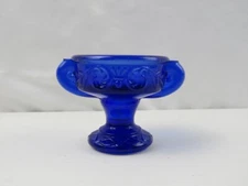Taiwan Vintage Mini Cobalt Blue Glass Mini Compote Pedestal Drinking Cup 3.25"