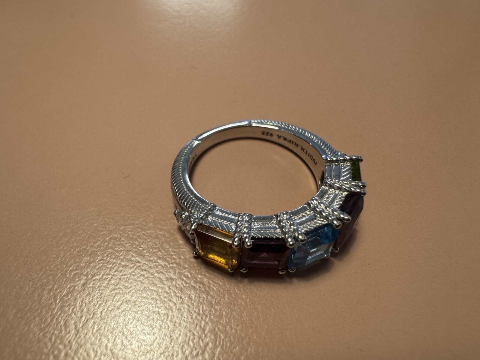 Sterling Silver 925 Ring Multi Gemstone Size 7 - image 2