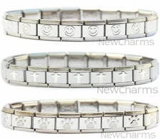 Italian Charm Starter Bracelet with 18 Links - Choose Style / Design / Finish