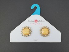 Lindsay Phillips JANE Interchangeable Shoe Snaps Cream Faceted Crystals One Sz