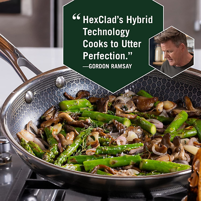 HexClad 10 Inch Hybrid Stainless Steel Frying Pan with Stay-Cool