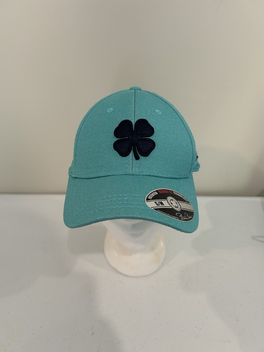 New Live Lucky Black Clover Hat S/M Teal Blue Baseball Cap Top