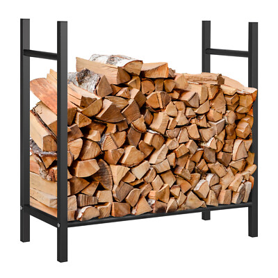 Heavy Duty Metal Firewood Log Rack Wood Storage Firewood Holder Indoor  Outdoor | eBay