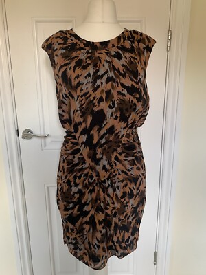 Whistles Sleeveless Gathered Dress Silk Size 12 UK