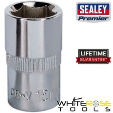 Sealey Socket 15mm WallDrive Premier 1/2"Sq Drive Fully Polished Wrench
