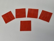 10 pieces, Orange Stained Glass Tiles, Size 5 X 5 cm, 3 mm Thickness, Art&Craft 