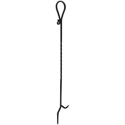 Panacea Products 30-Inch Black Steel Fireplace Single Tongs – Heavy Duty Wrought Iron Log Poker For Hearth & Firepit