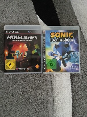 Playstation 3 Spiele, 2er, ''Minecraft PS3 Edition'' und ''Sonic Unleashed'', gebr.