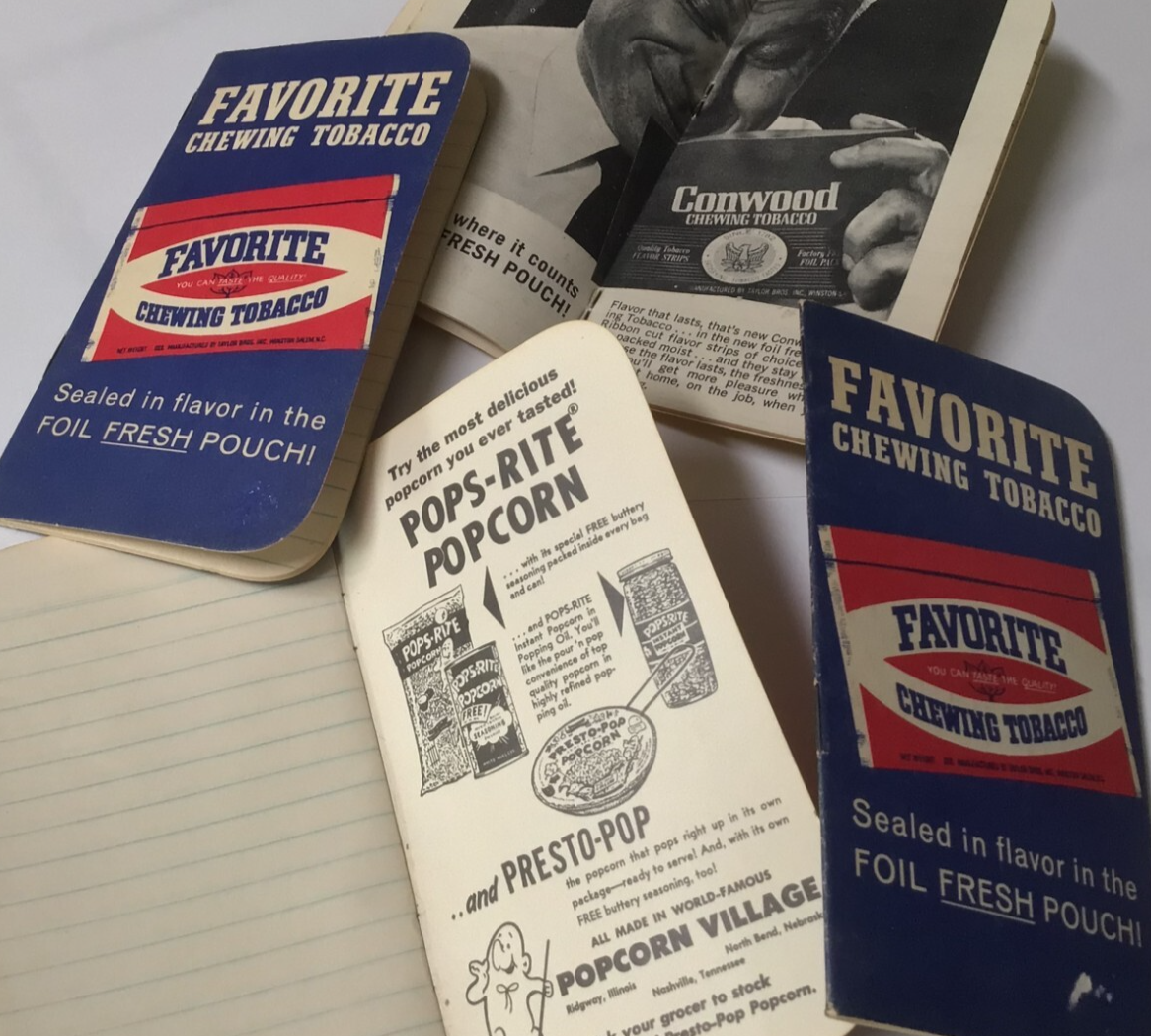 conwood chewing tobacco 4 Vtg Conwood Favorite Cannon Ball Chewing Tobacco Advertising Booklet Note  Pad