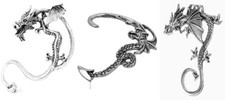 PERO Tres Lindos Pendientes Pequeño Dragón Peltre Pendientes Color Plata 6728K