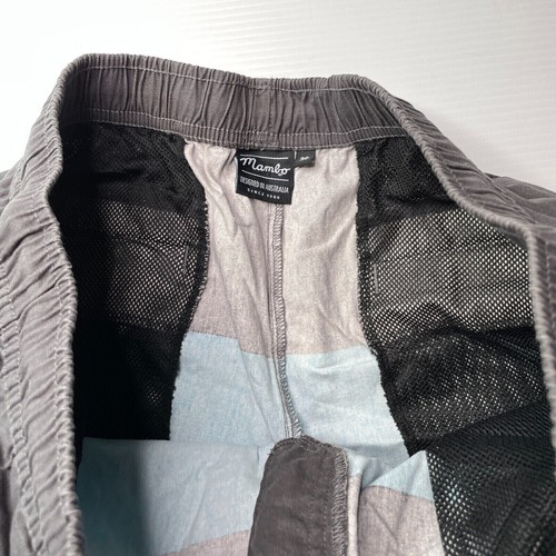 Pantalones Cortos de Playa Mambo Rayas Rayas Para Hombre Talla 36 Cintura Azul Negro Informal Verano - Imagen 5 de 12